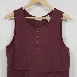 LL Bean Vintage Maxi Dress Burgundy Cottagecore Modest Cotton